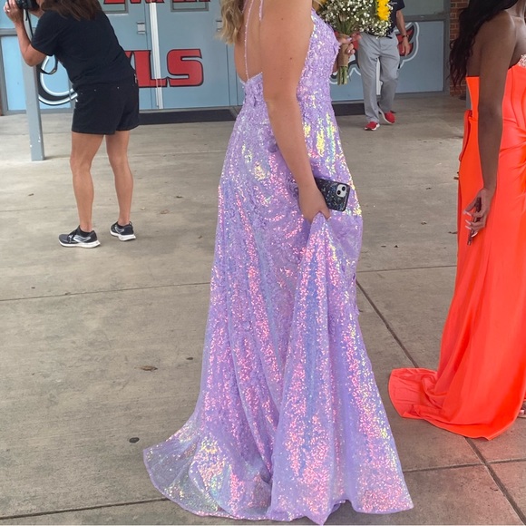 Sherri Hill #55342 Lilac Size 10 - Picture 3 of 6